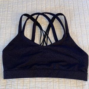 Deep purple/black Champion sports bra